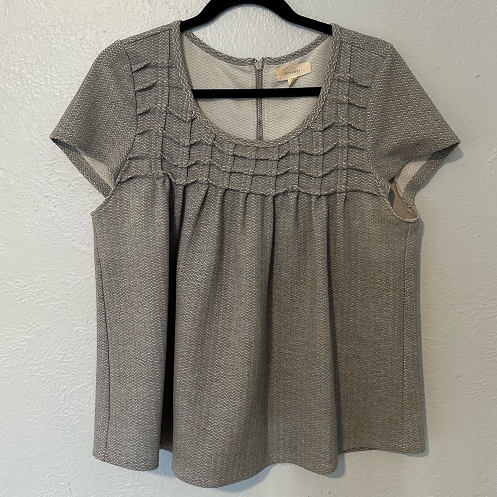 Freeway Grey Structured Blouse